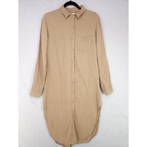 Star X Midi Shirt Dress Size Small Gauze Button Down Beachy Minimalist Boho USA - Picture 1 of 15